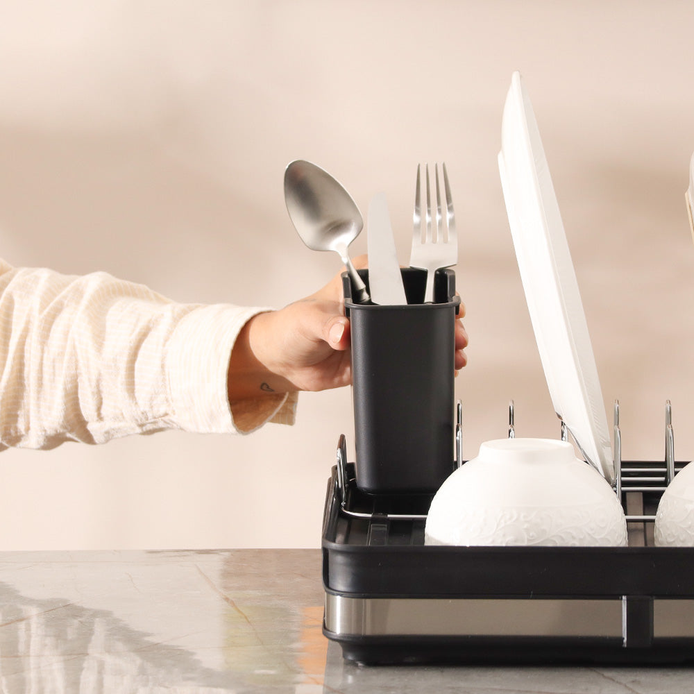 Slate Expandable Dish Rack - Black