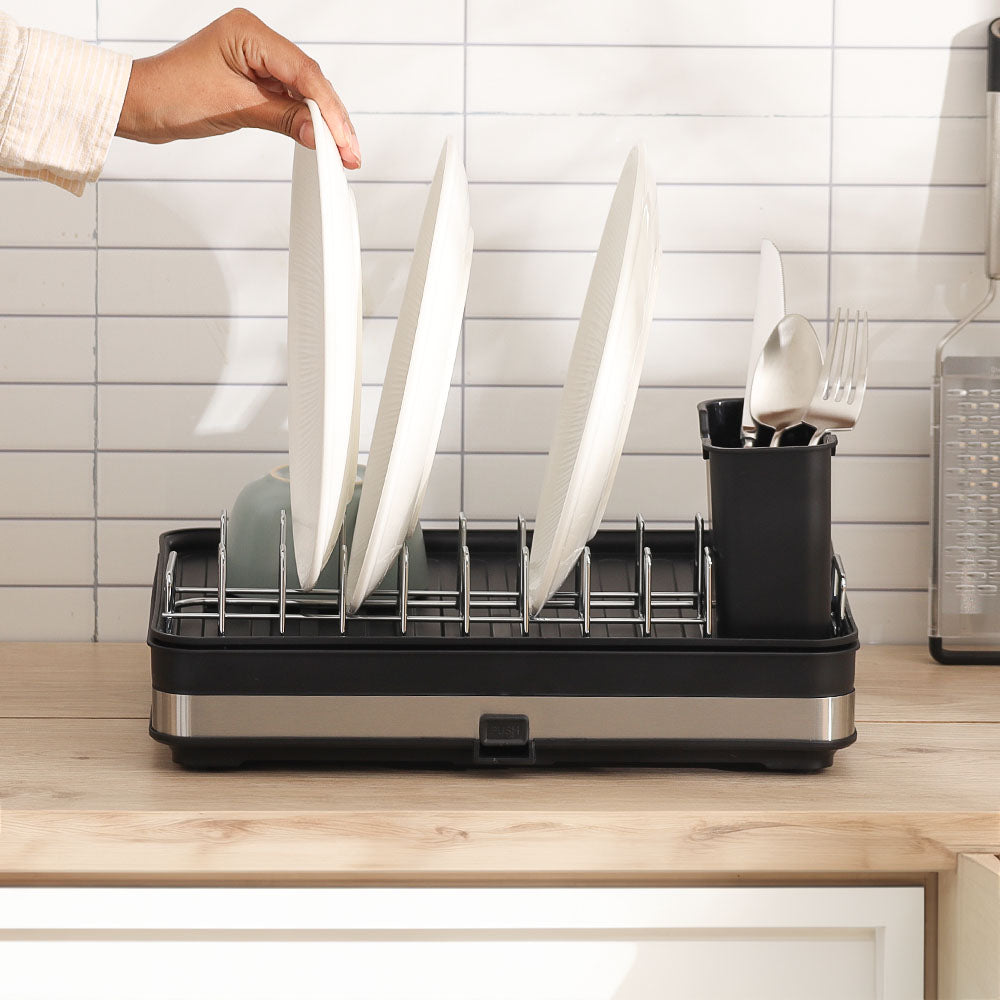 Slate Expandable Dish Rack - Black