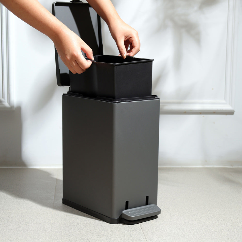 Nori Slim Pedal Bin 7L - Dark Grey