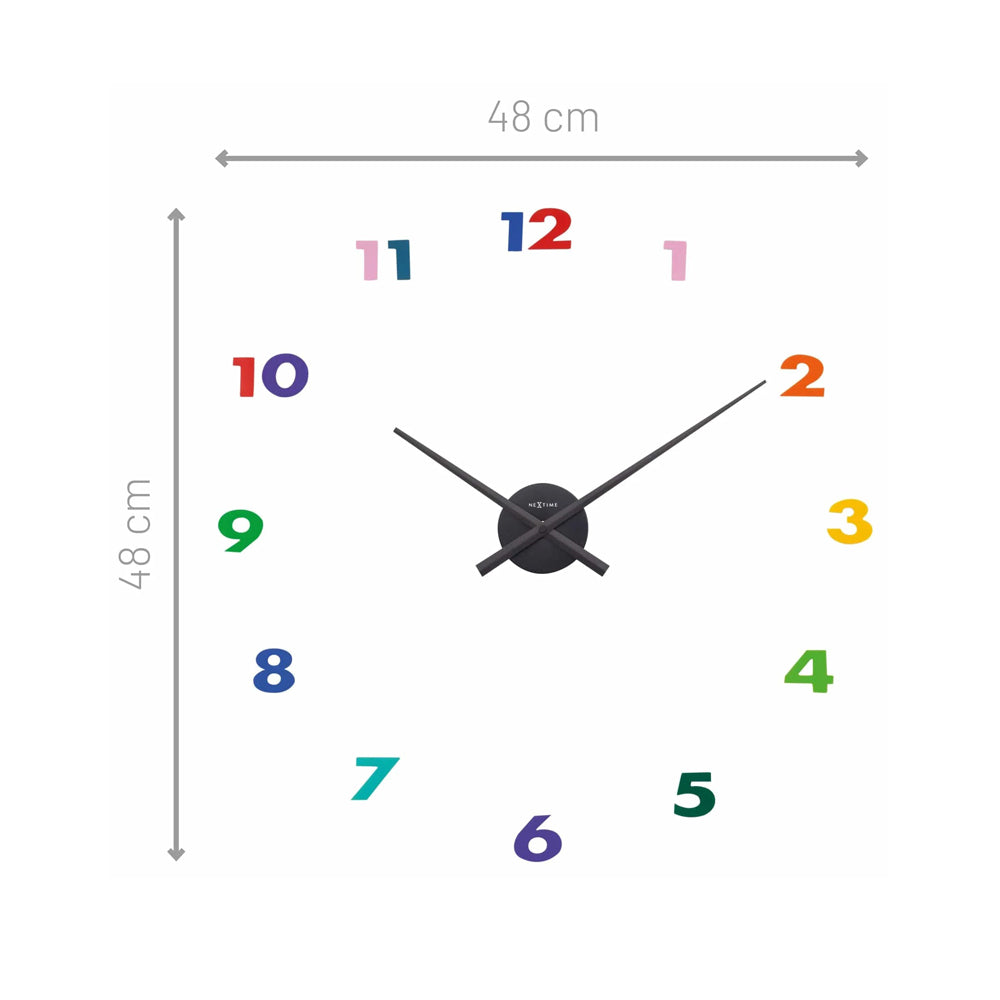 Small Hands Wall Clock 48cm - Multicolor