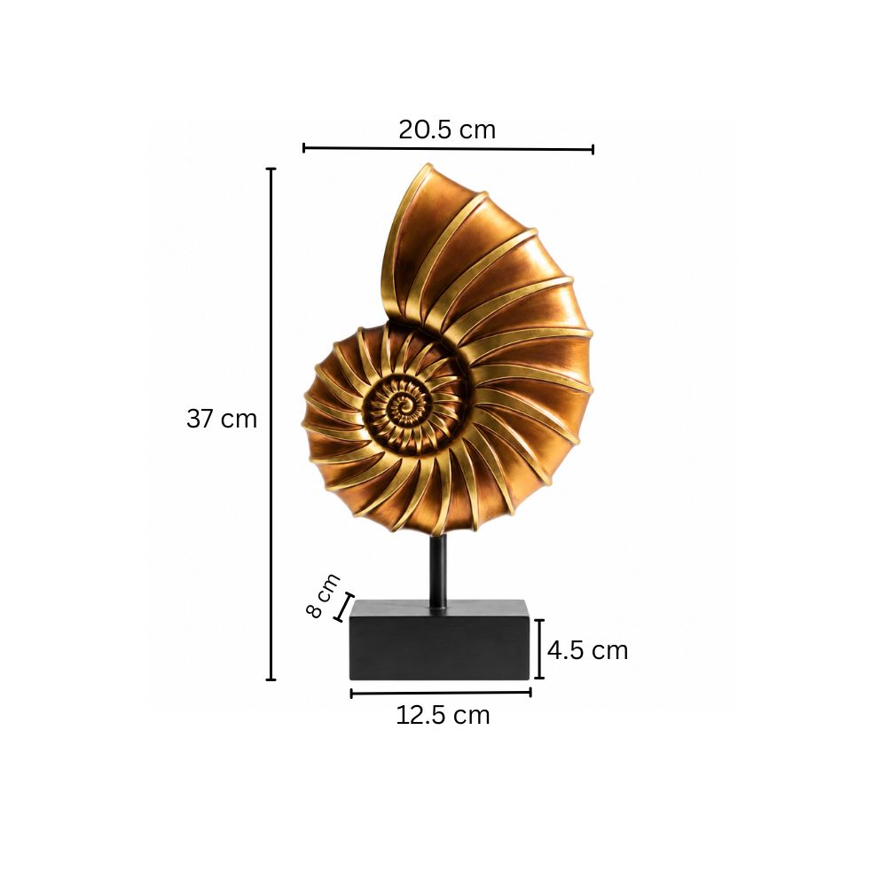 Snail Shell Decorative Sculpture - Bronze Gold