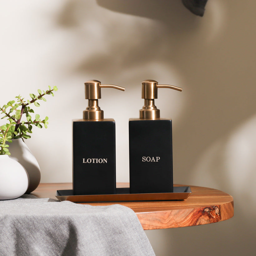 Soap and Lotion 3-piece Bathroom Set - Black Bronze