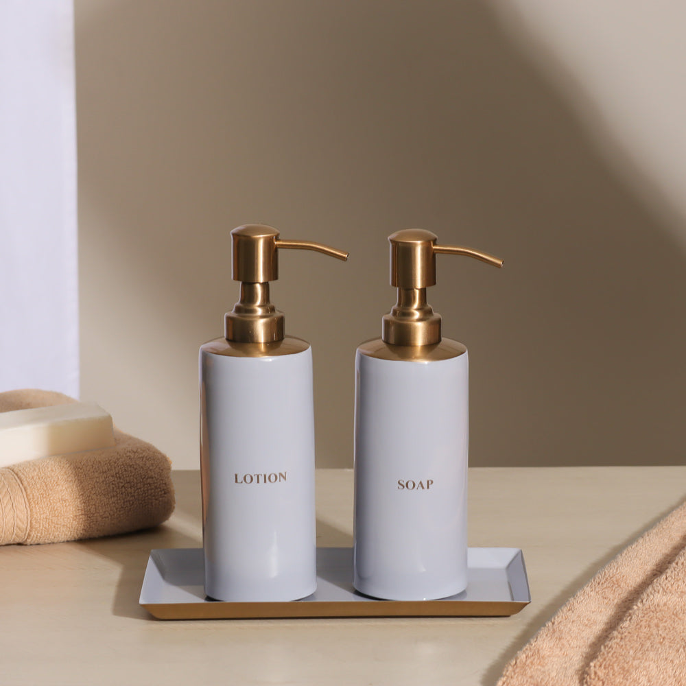 Soap and Lotion 3-piece Bathroom Set - Grey Bronze