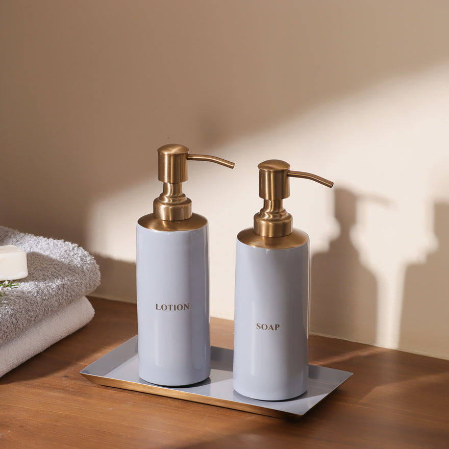 Soap and Lotion 3-piece Bathroom Set - Grey Bronze