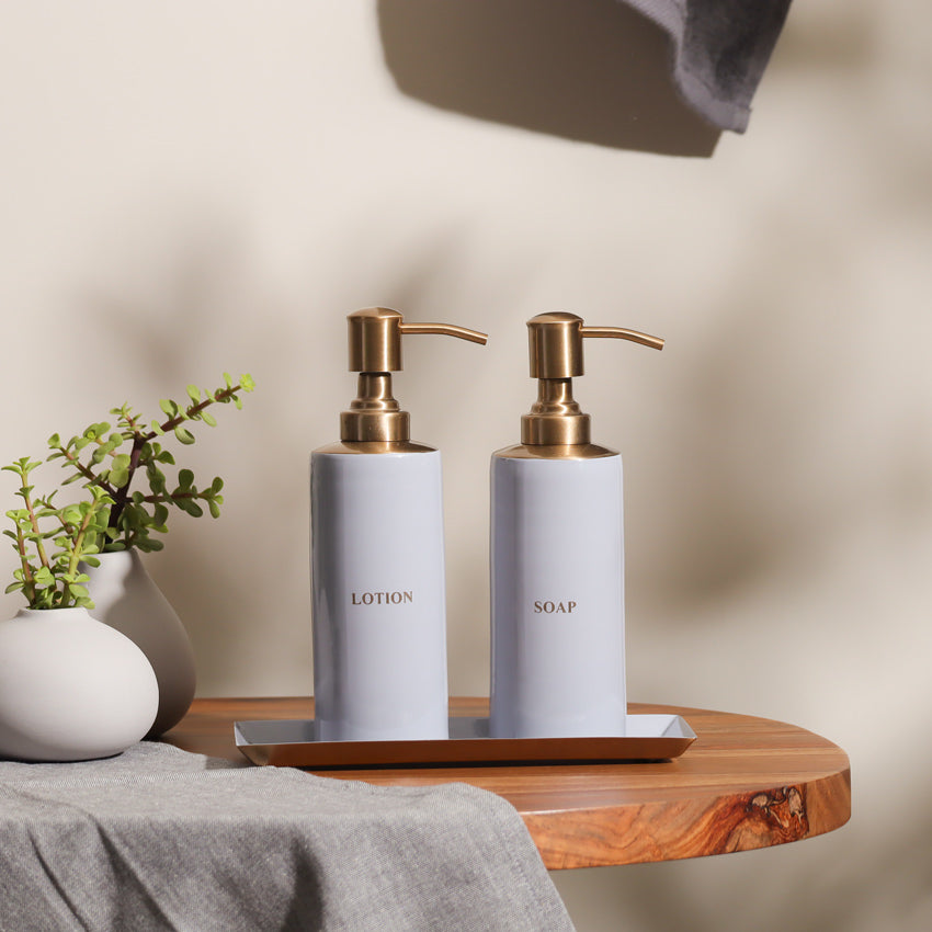 Soap and Lotion 3-piece Bathroom Set - Grey Bronze