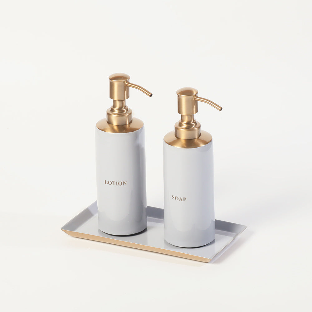 Soap and Lotion 3-piece Bathroom Set - Grey Bronze