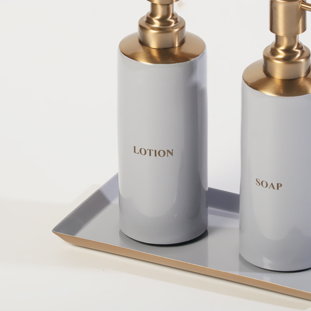 Soap and Lotion 3-piece Bathroom Set - Grey Bronze