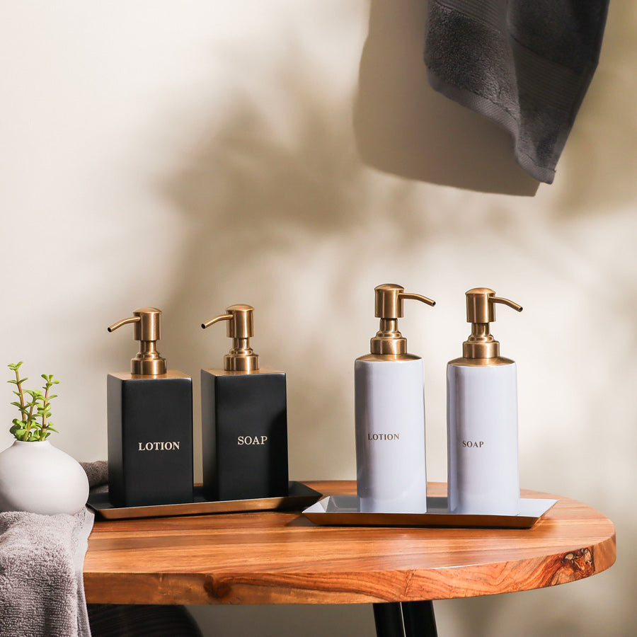 Soap and Lotion 3-piece Bathroom Set - Grey Bronze