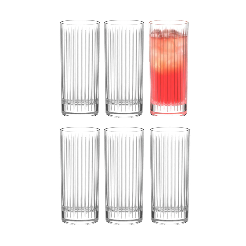 Soho Long Drink Glasses 380ml, Set of 6