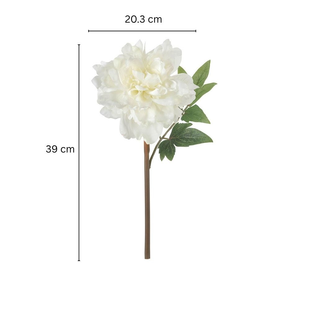 Solange Peony Faux Stem - White