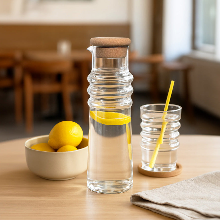 Sole Water Carafe with Cork Stopper 900ml