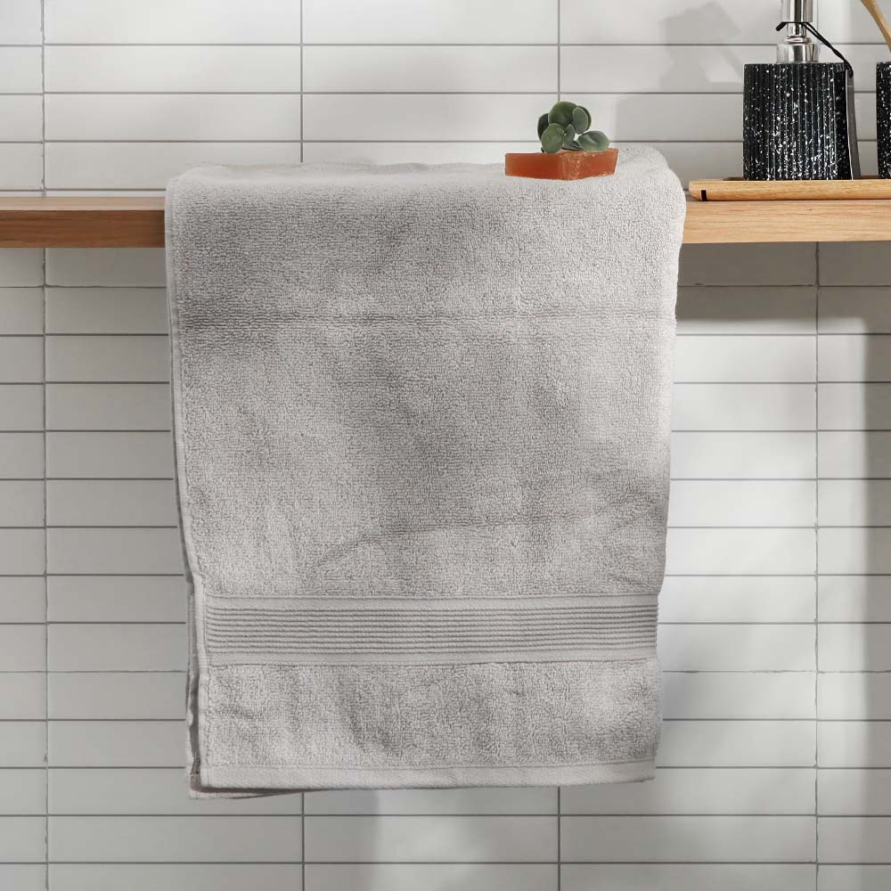 Soleil Cotton Bath Towel - Pewter Grey