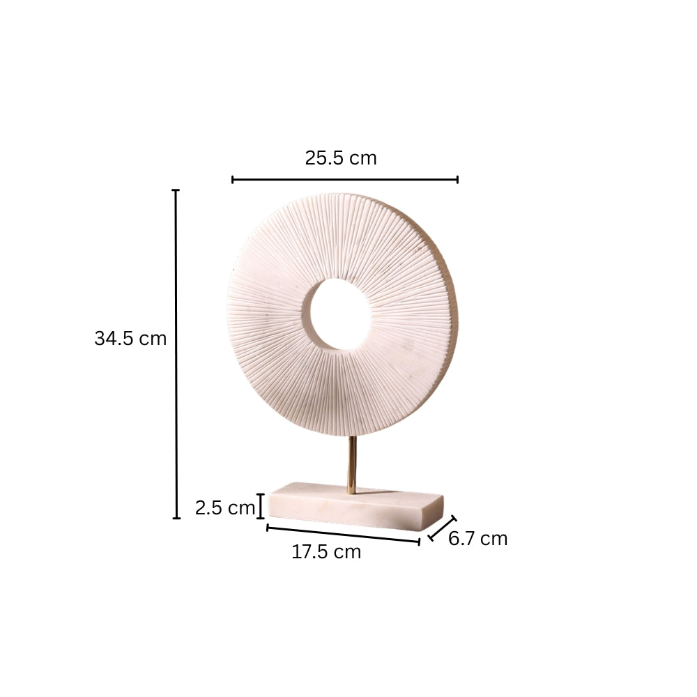 Solis Marble Medallion Sculpture - White Gold
