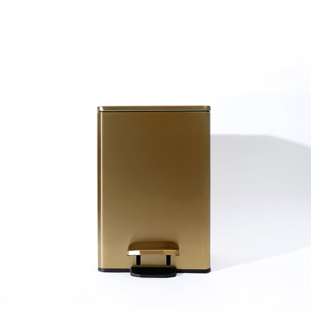 Glint Rectangular Pedal Bin 12L - Gold