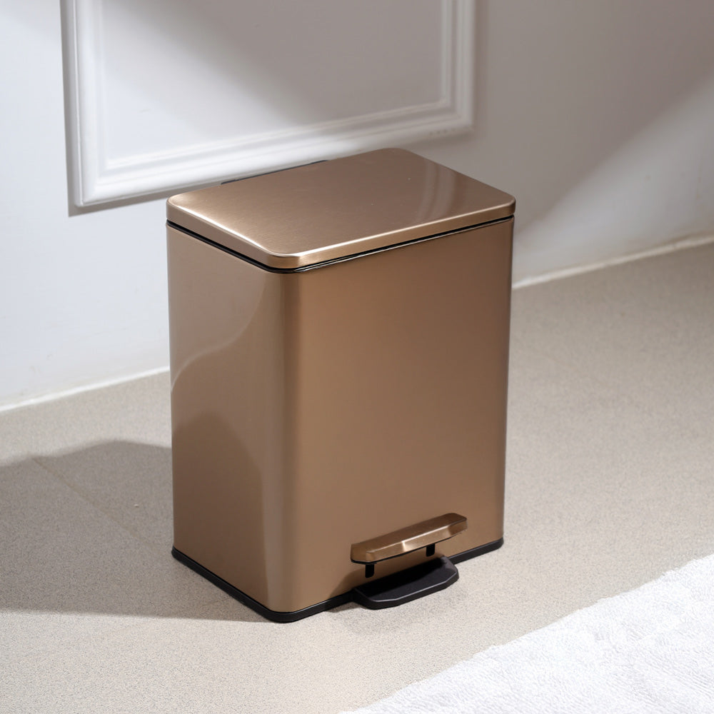 Glint Rectangular Pedal Bin 9L - Bronze