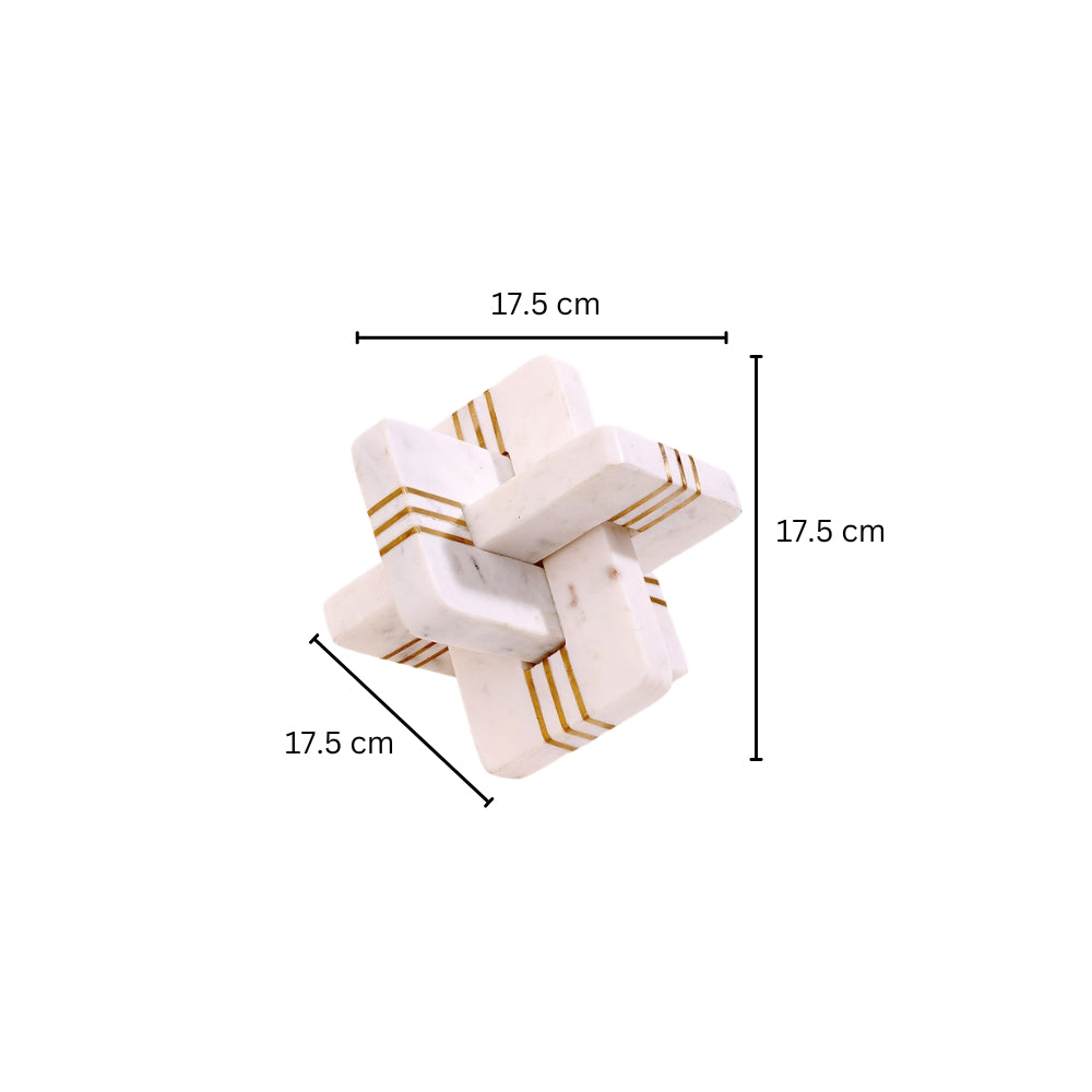 Solomon Knot Marble Sculpture - White Gold