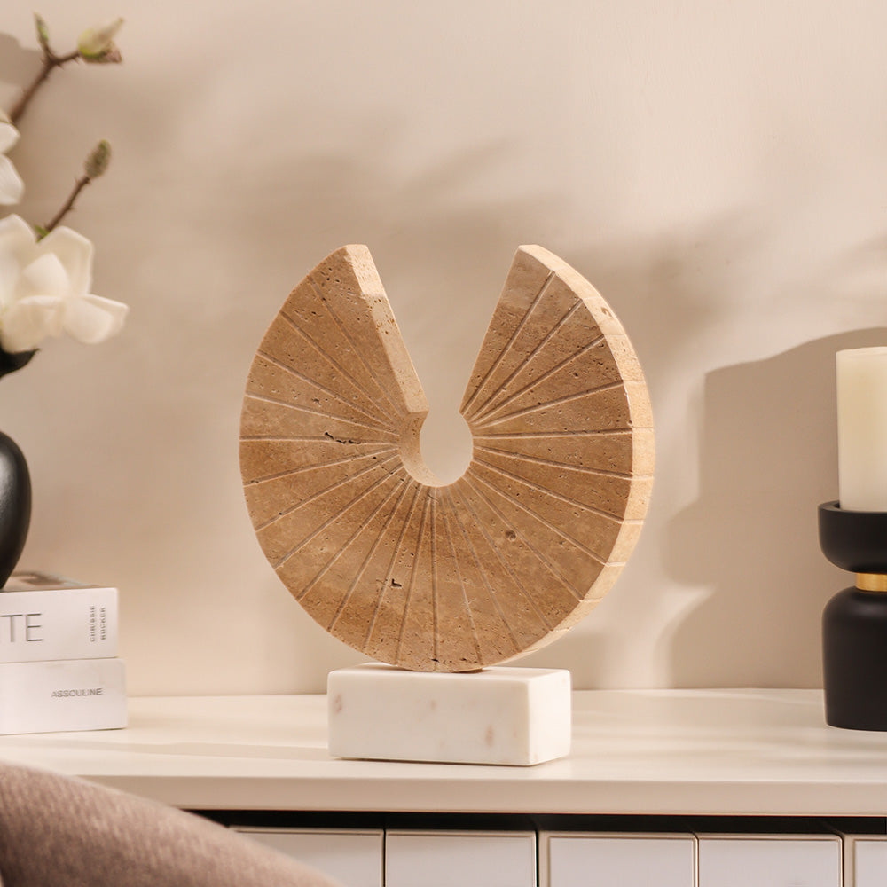 Solrok Travertine & Marble Sculpture - Sand White
