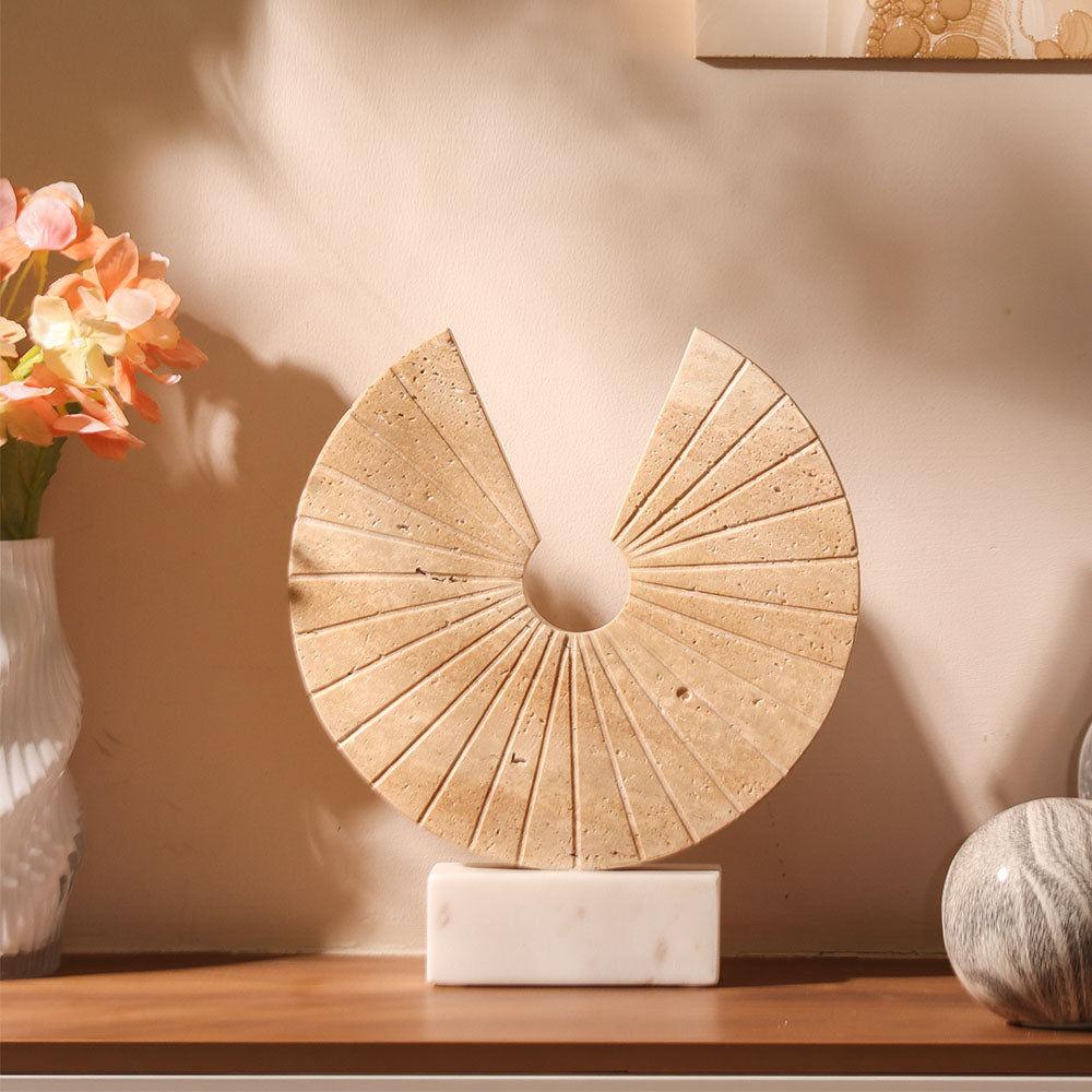 Solrok Travertine & Marble Sculpture - Sand White