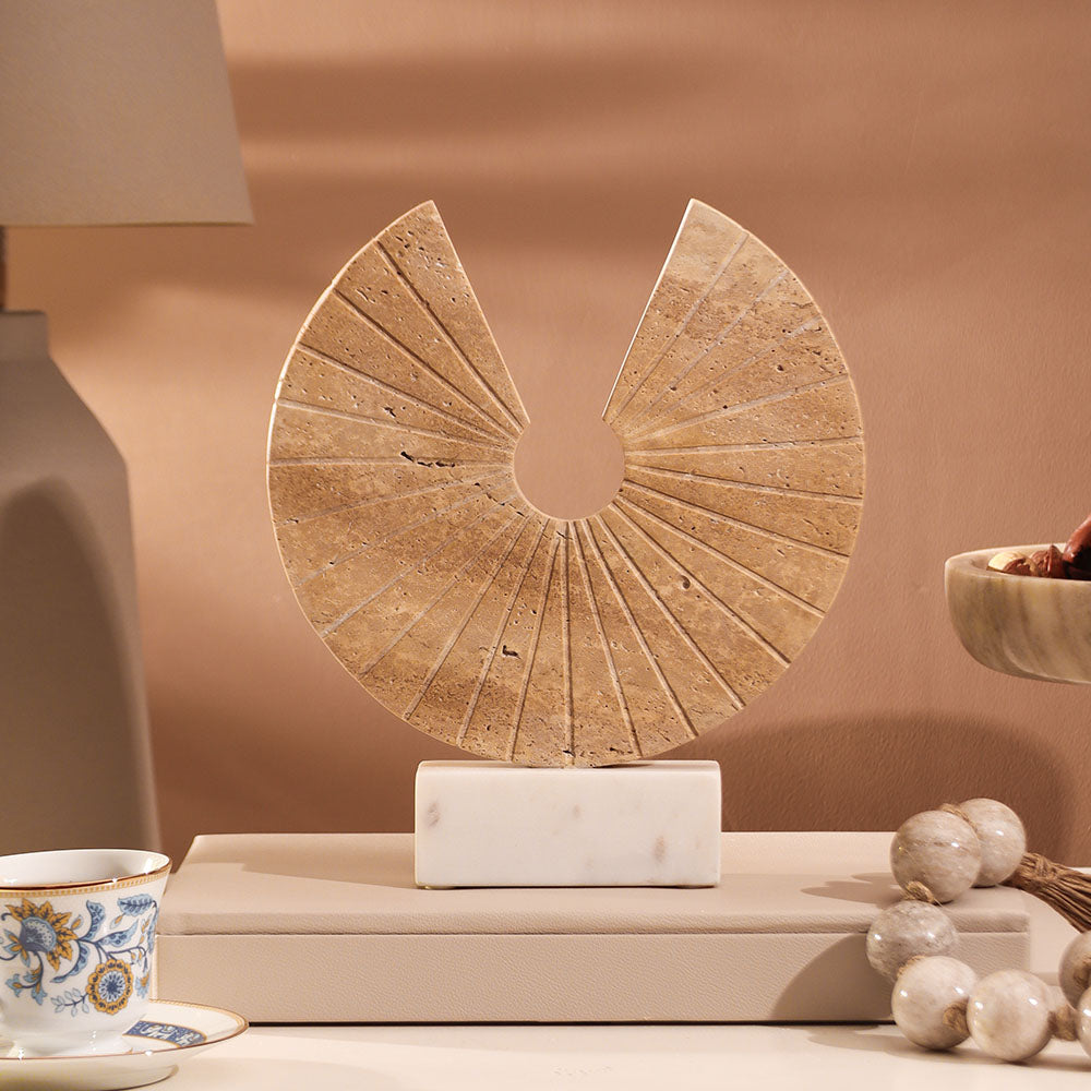 Solrok Travertine & Marble Sculpture - Sand White