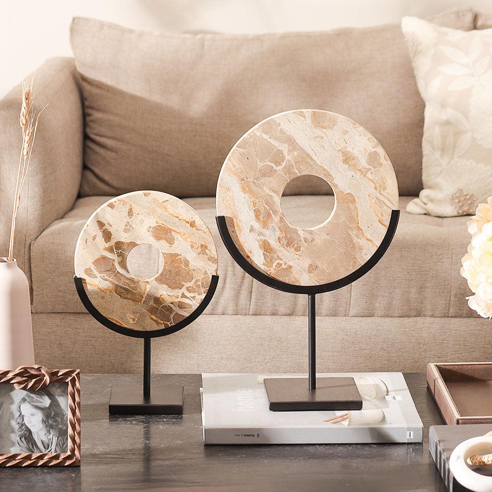 Solstice Marble Sculpture Large - Sandstone Black