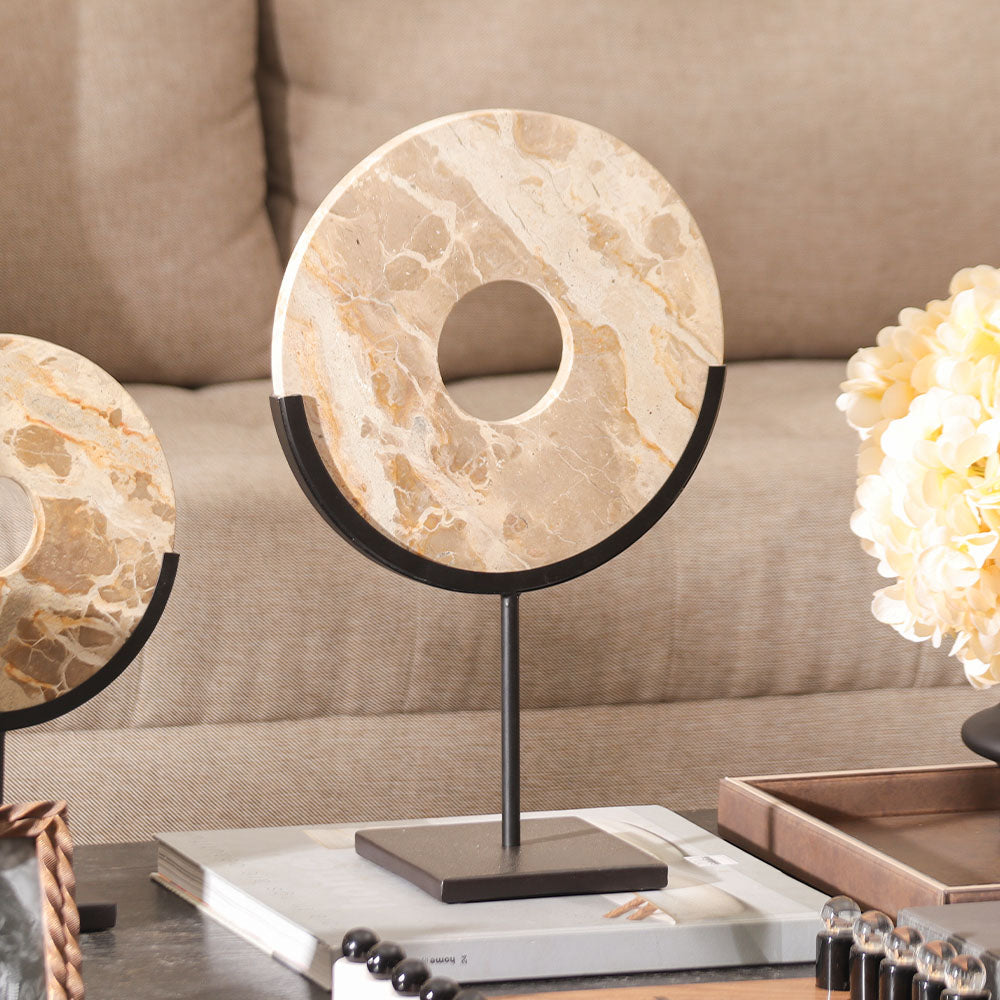 Solstice Marble Sculpture Large - Sandstone Black