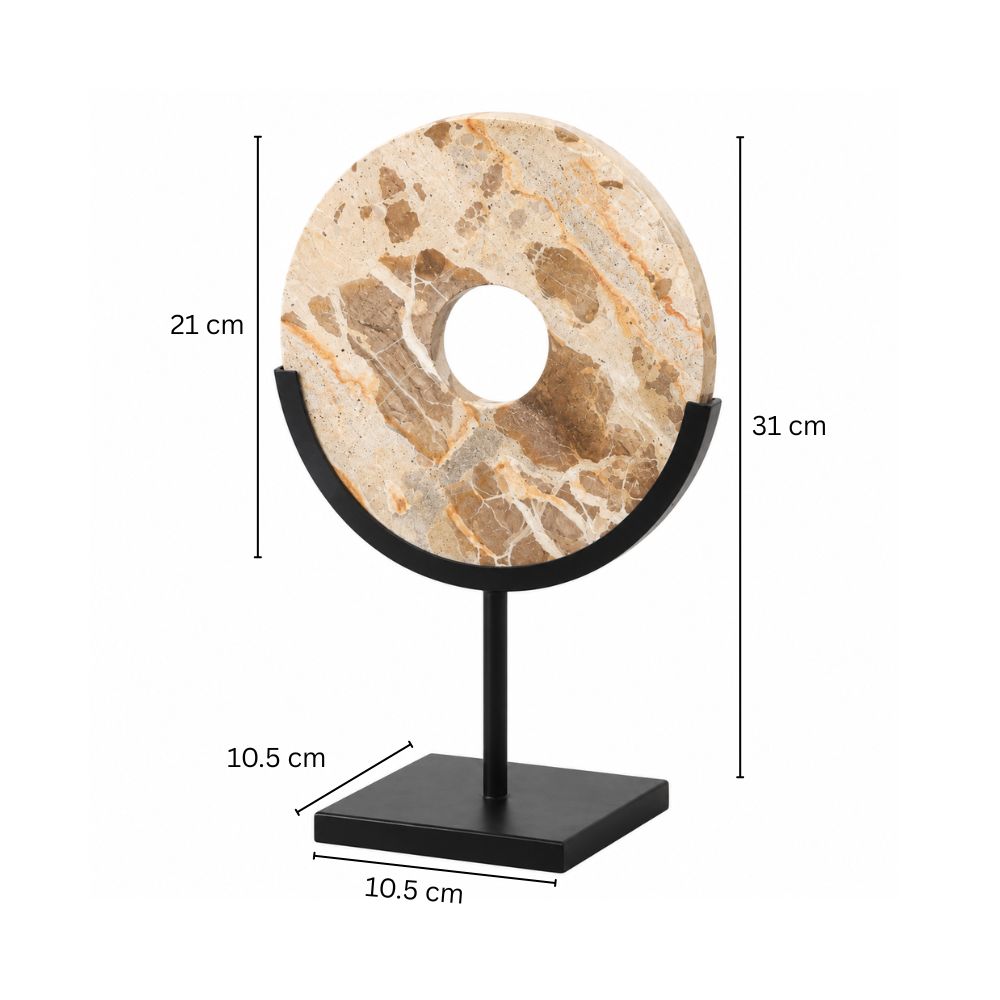 Solstice Marble Sculpture Medium - Sandstone Black