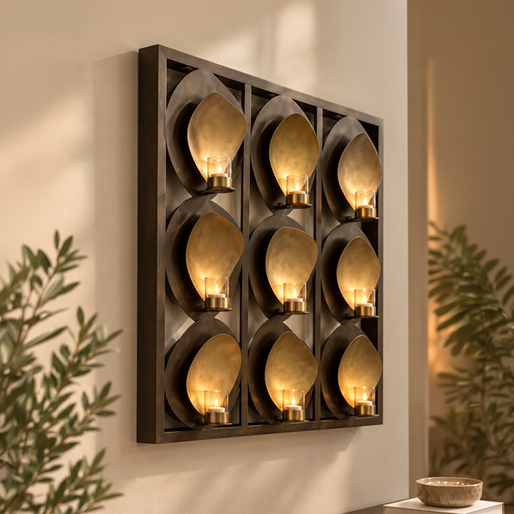 Solstice Wall Hanging Multi Tealight Holder - Gold