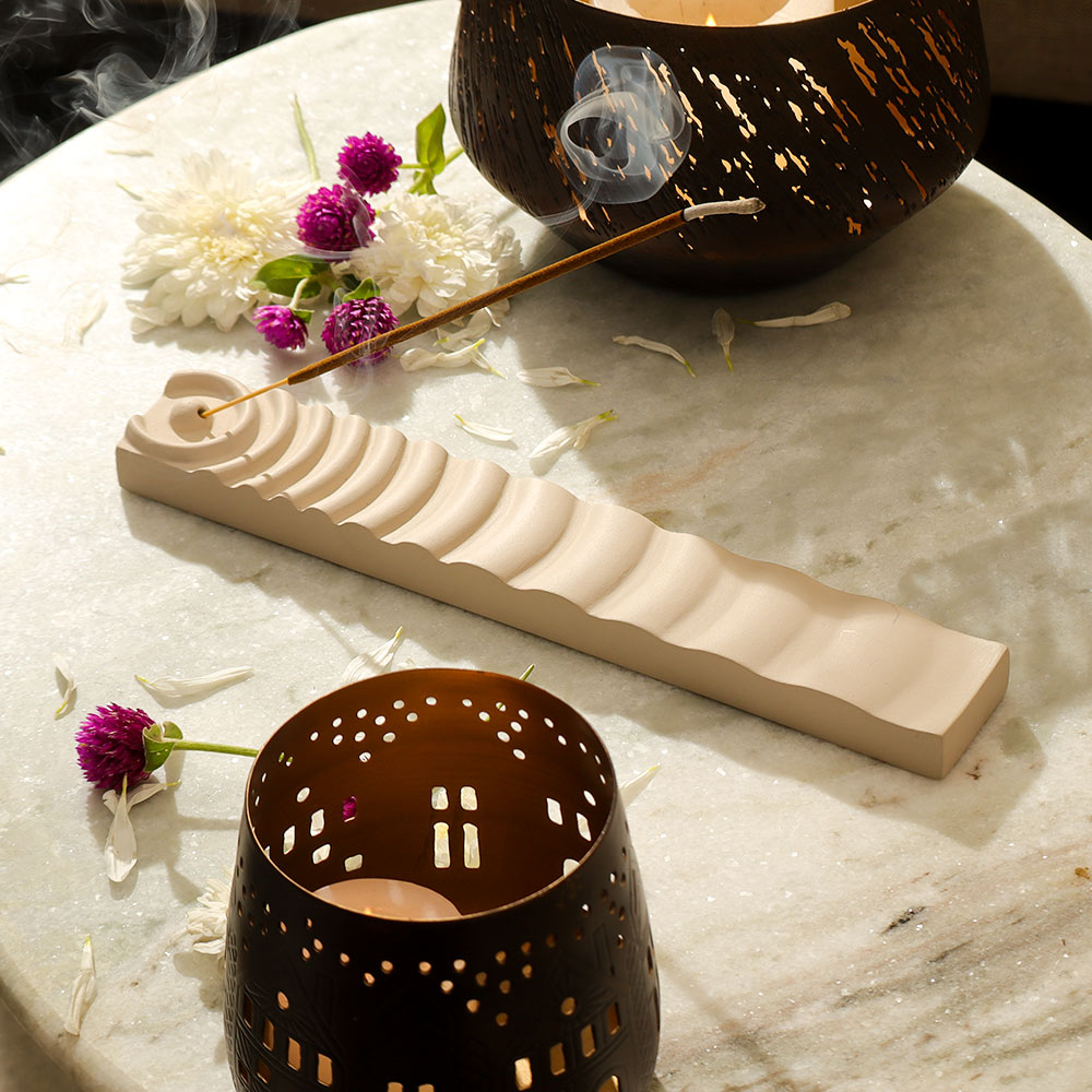 Soothe Concrete Incense Holder - Taupe