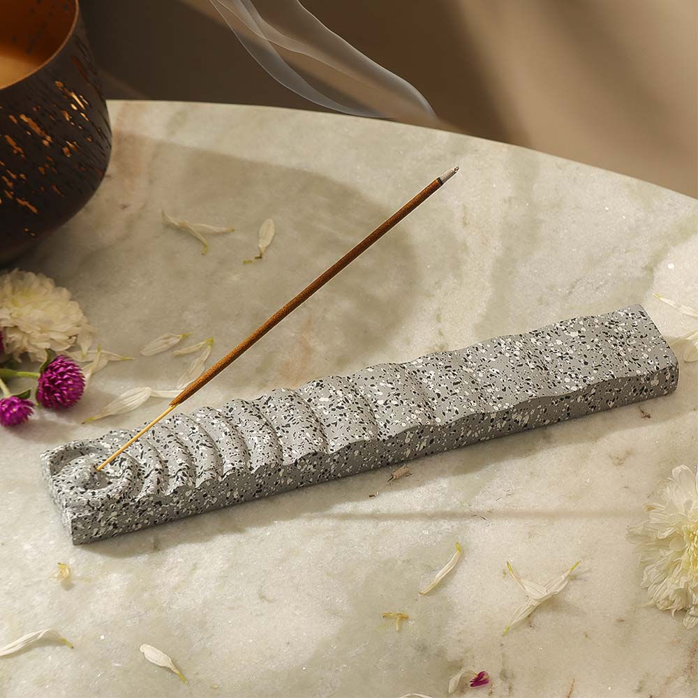 Soothe Concrete Incense Holder - Speckled Grey