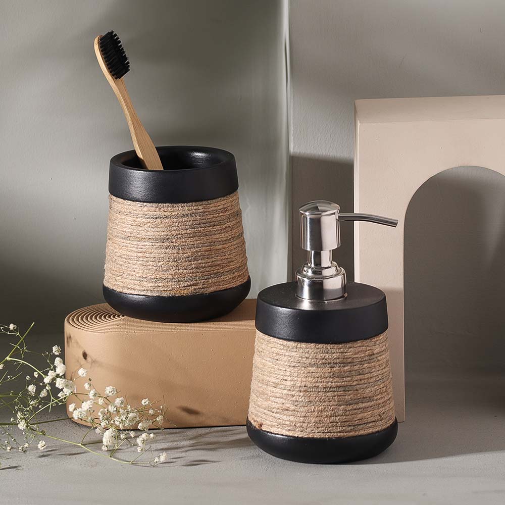 Soren 2-Piece Bathroom Set - Natural Black