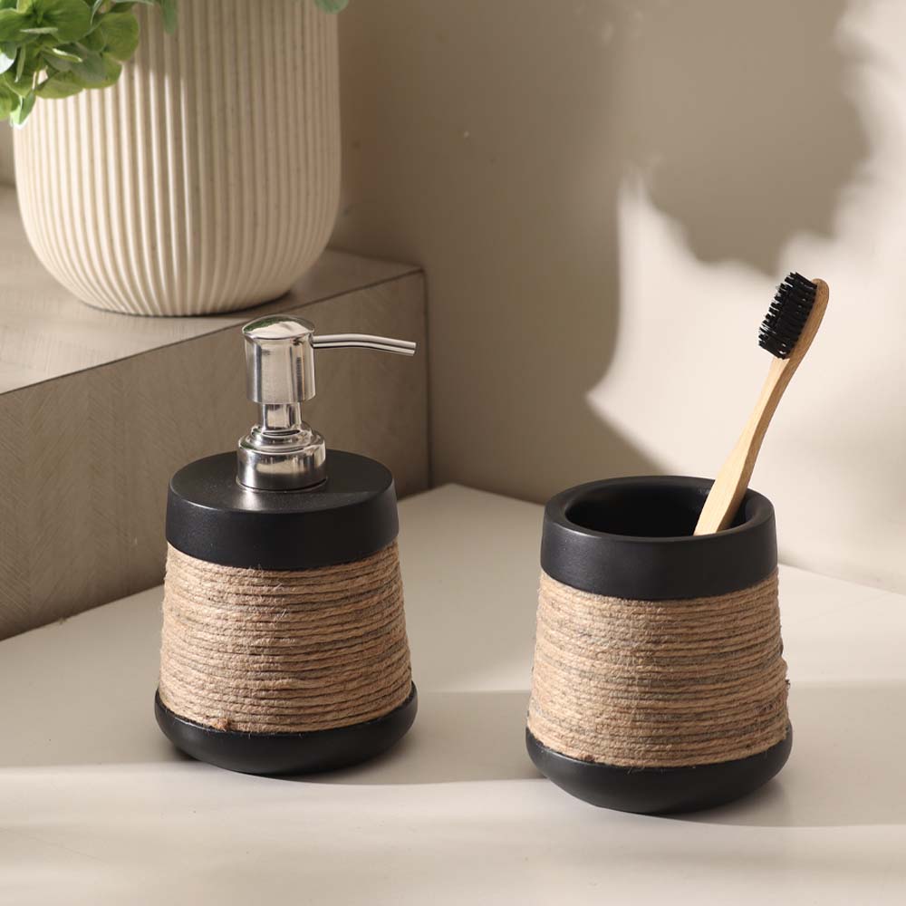 Soren 2-Piece Bathroom Set - Natural Black