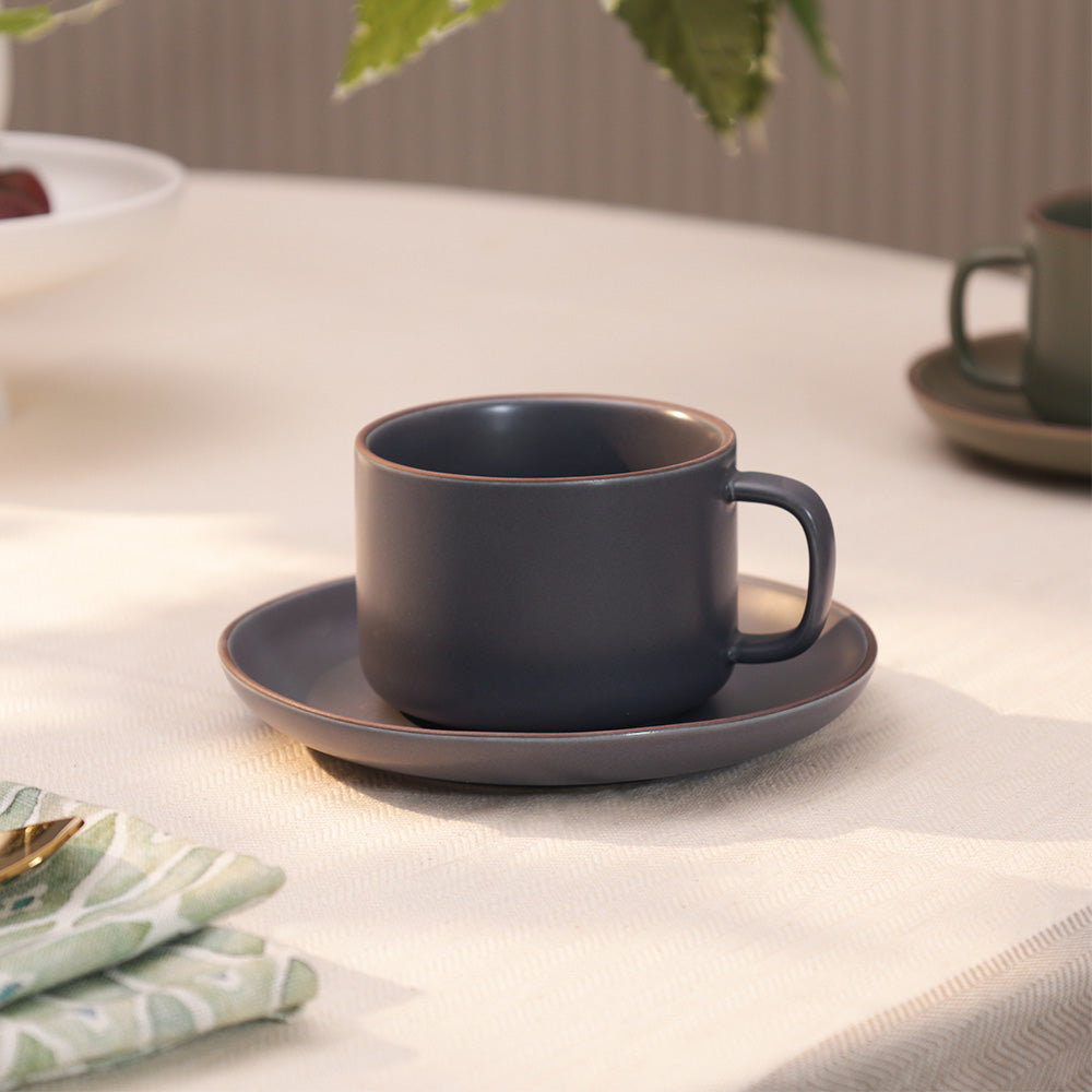 Sorrel Cup and Saucer Set - Slate Grey