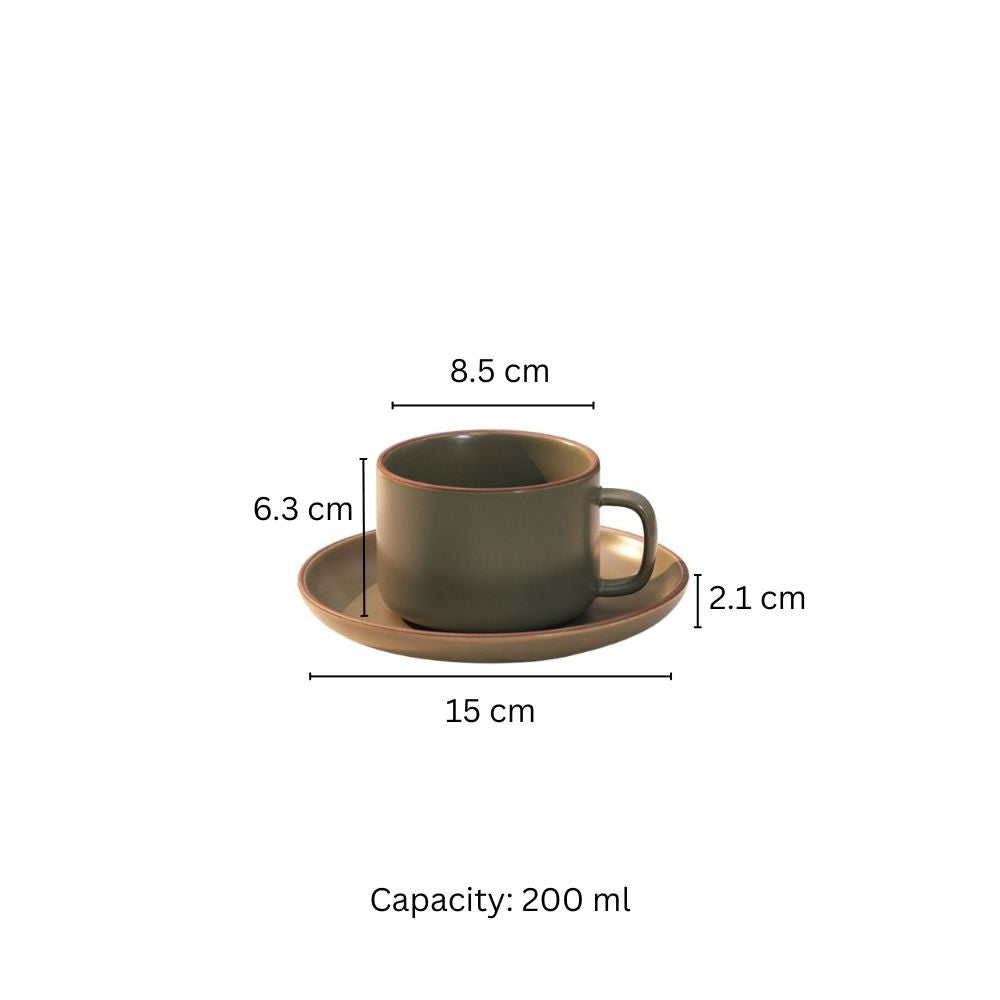 Sorrel Cup and Saucer Set - Leaf Green