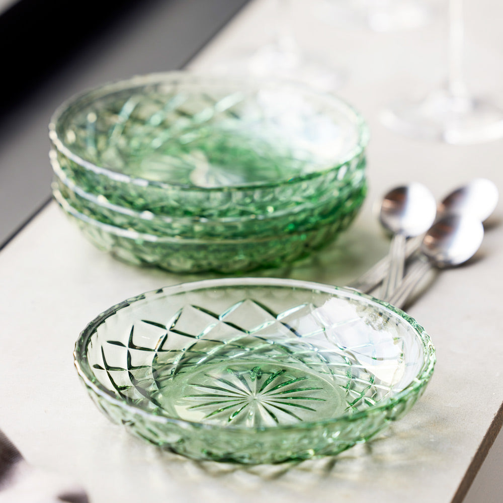Sorrento Dessert Plates, Set of 4 - Green