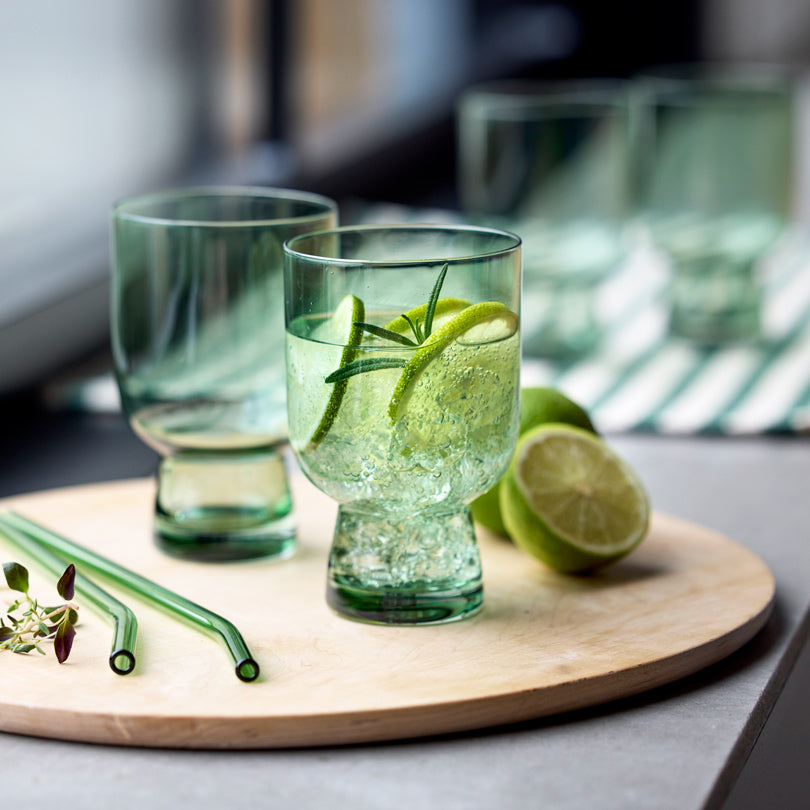 Sorrento Water Glasses 300ml, Set of 4 - Green