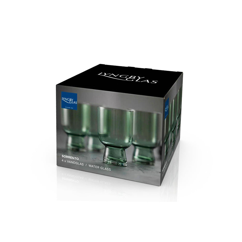Sorrento Water Glasses 300ml, Set of 4 - Green