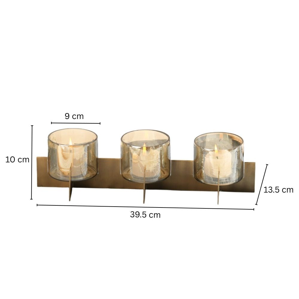 Sparkle 3-Piece Votive Holder - Tinted Gold