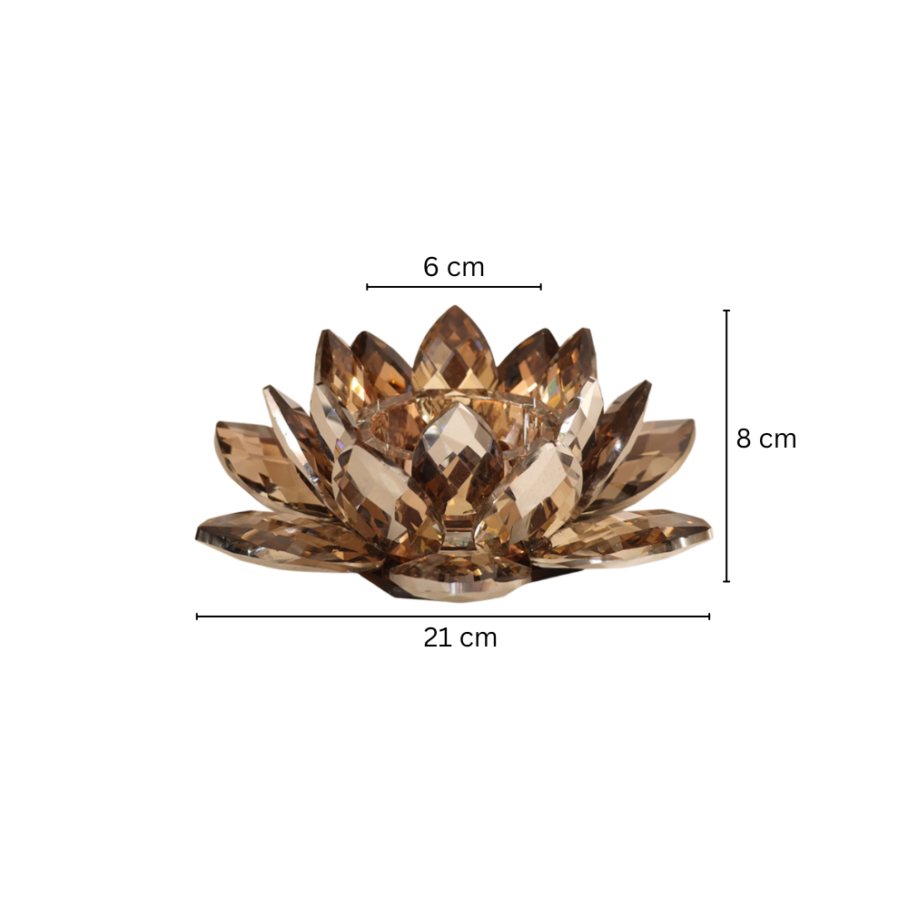 Sparkle Crystal Candle Holder - Amber