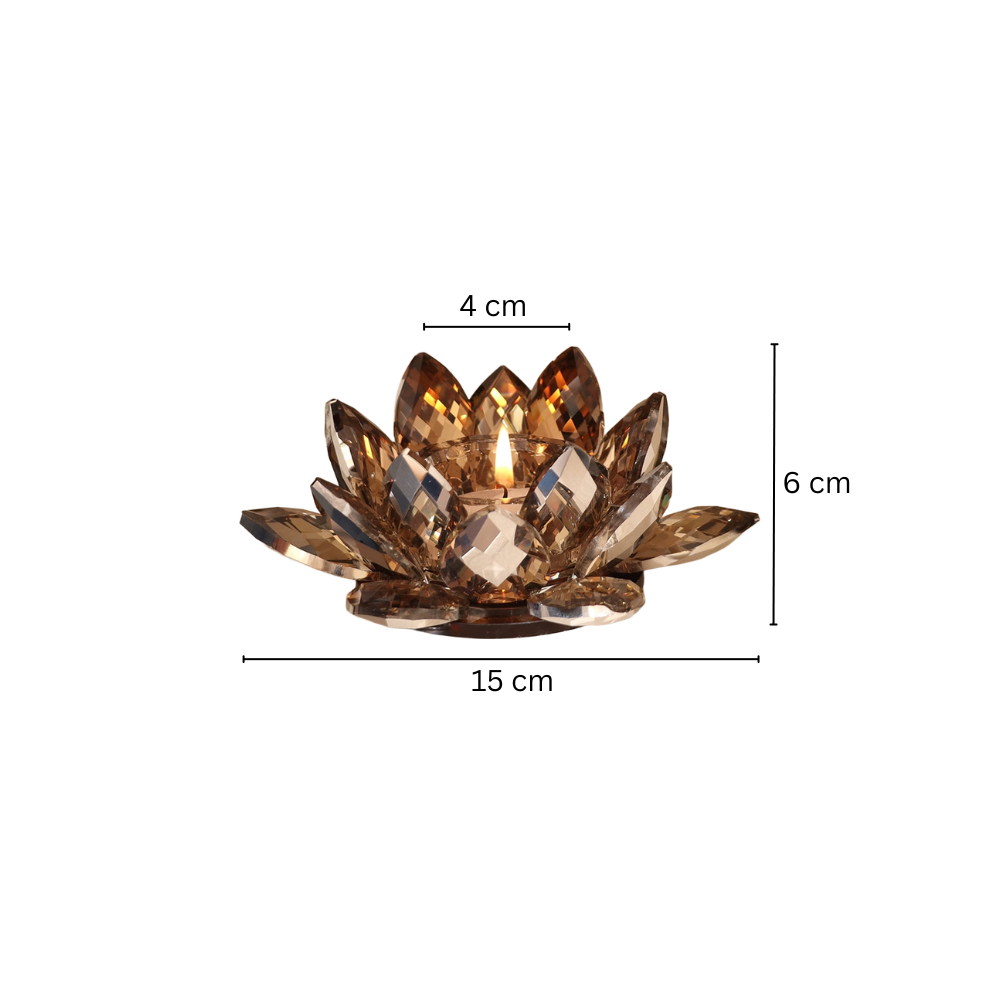 Sparkle Crystal Tealight Holder - Amber