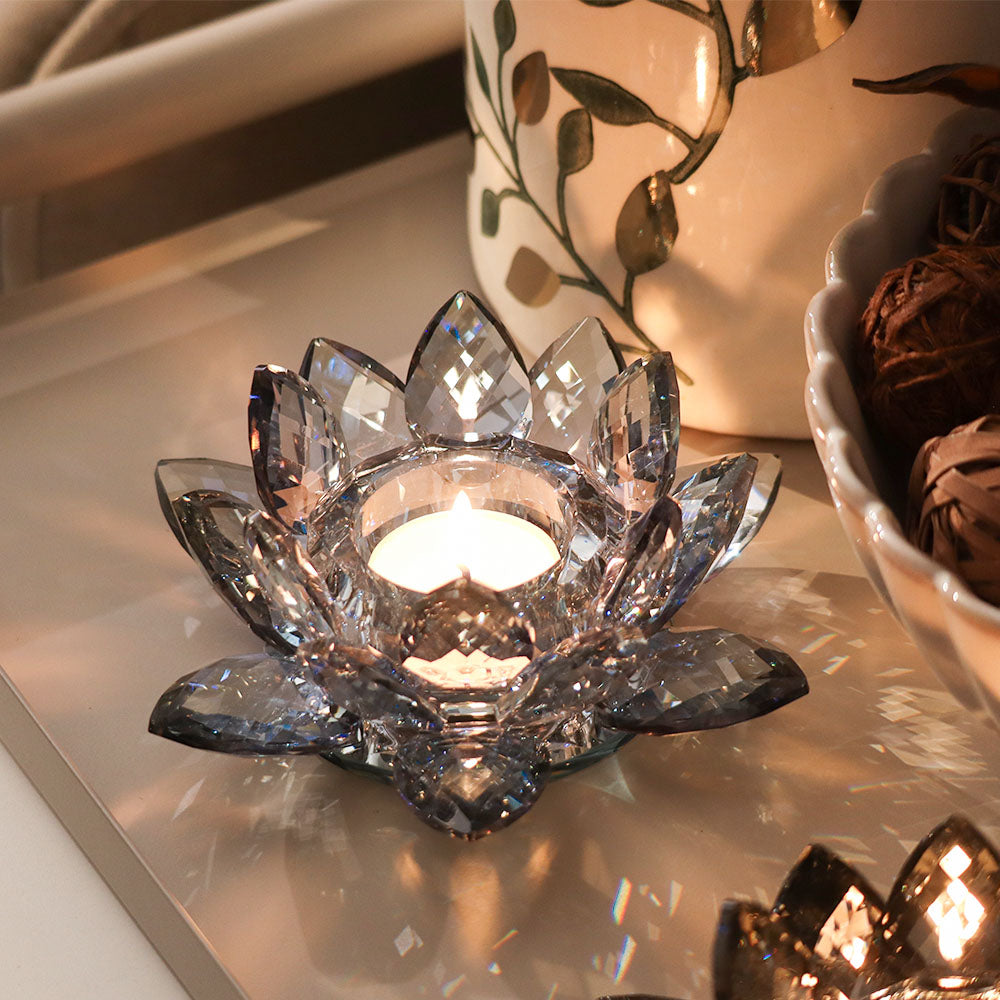 Sparkle Crystal Tealight Holder - Midnight