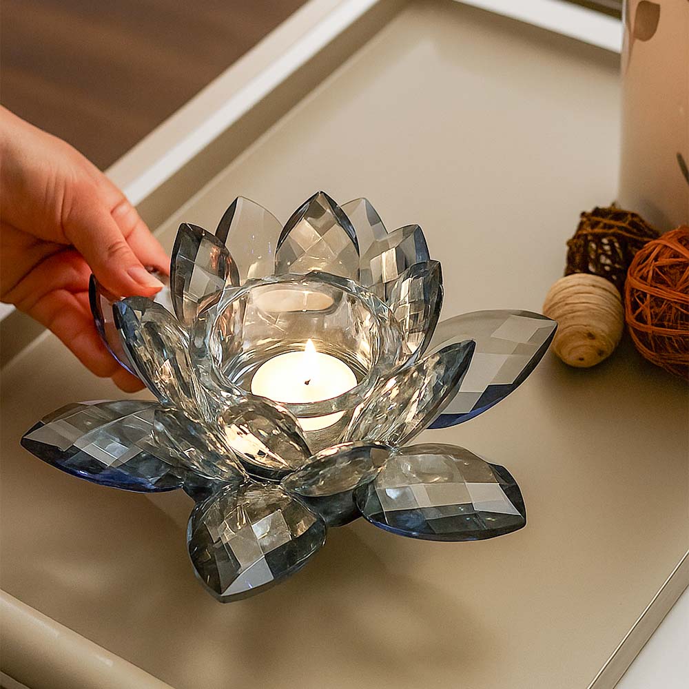 Sparkle Crystal Candle Holder - Midnight