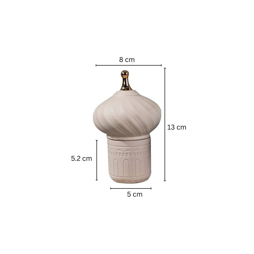 Spire Ceramic Decorative Jar Small - Beige