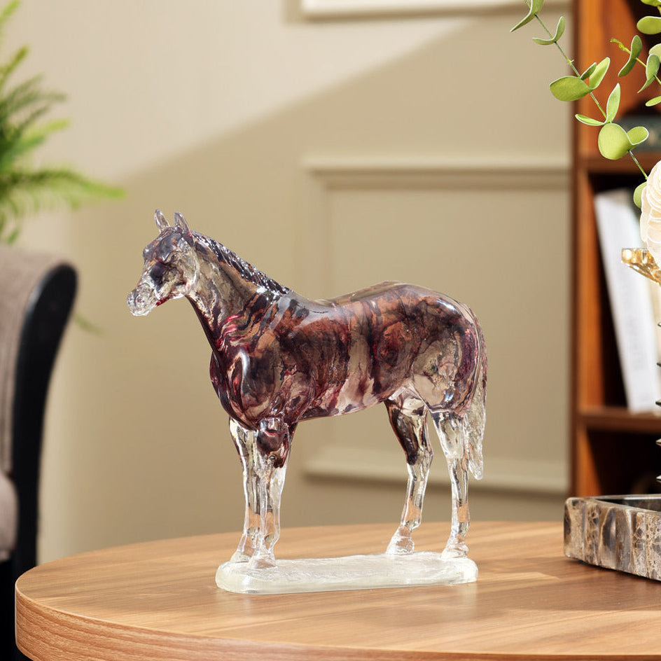 Spirit Stallion Sculpture Medium - Clear Wine