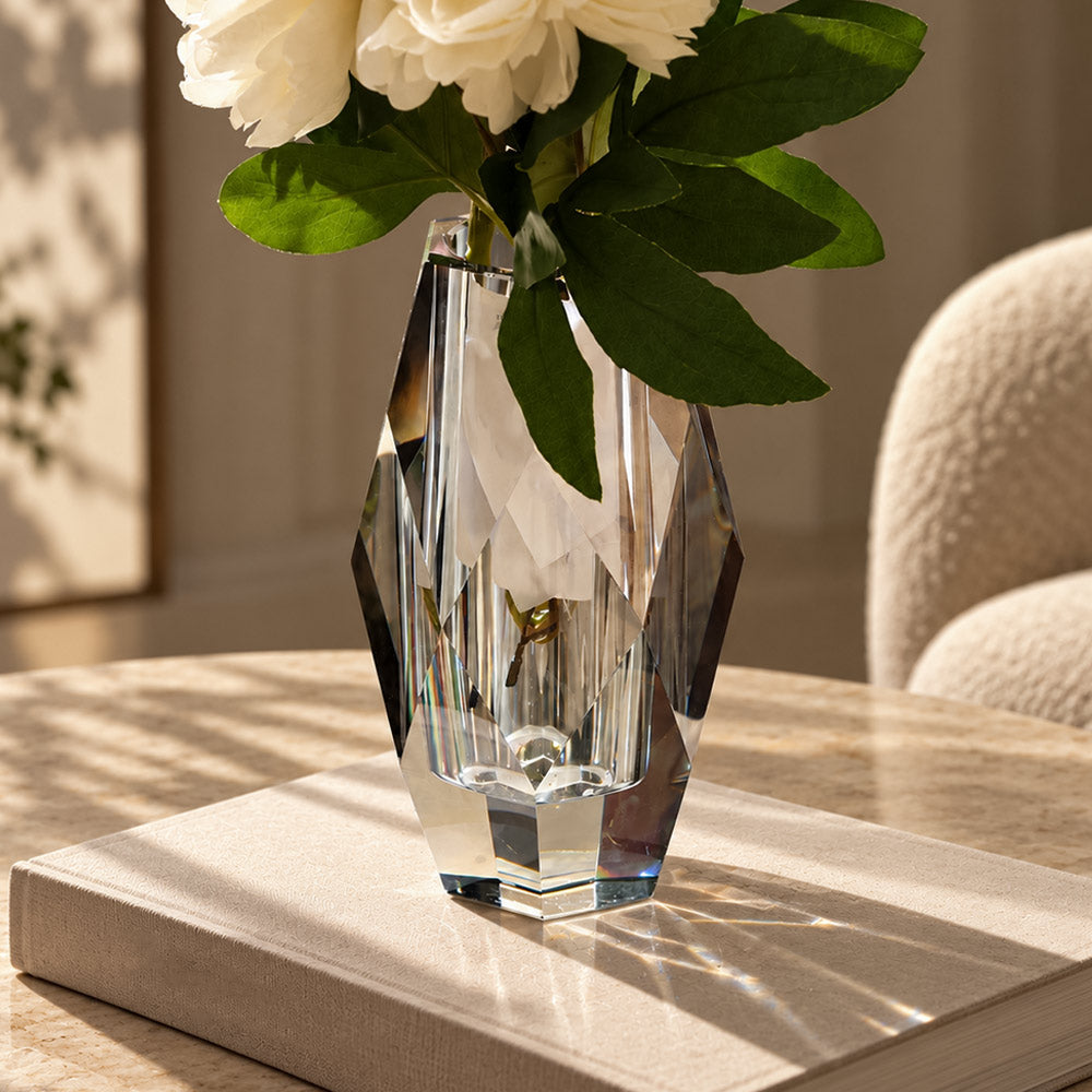 Grandeur Crystal Vase Medium - Smoke