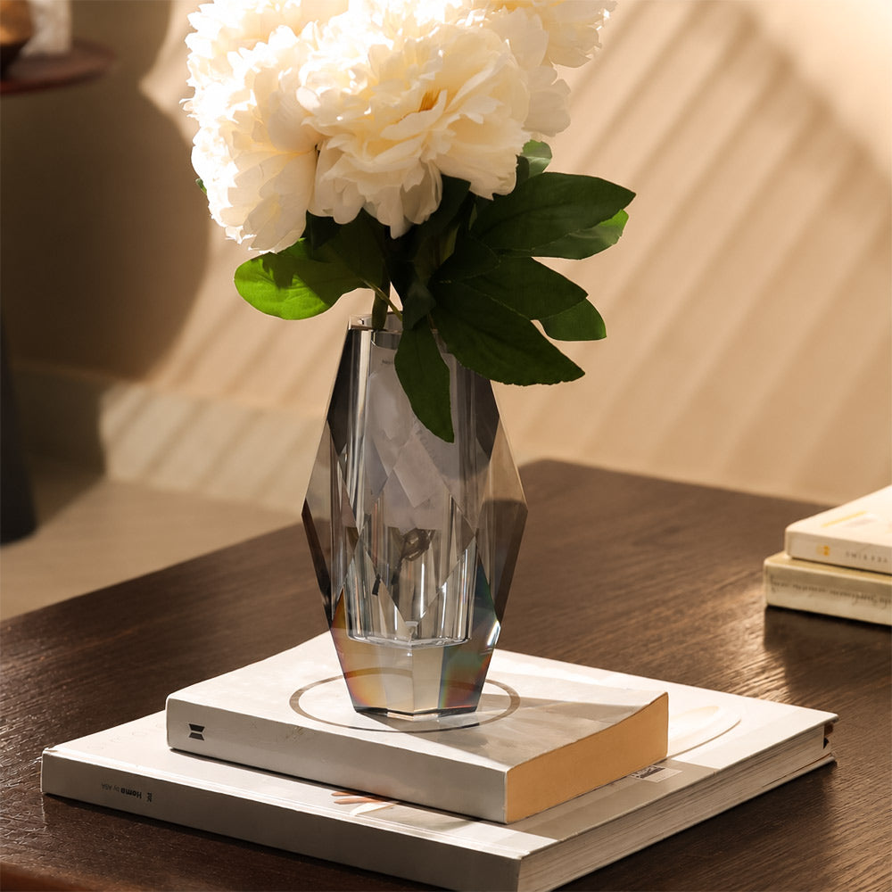 Grandeur Crystal Vase Medium - Smoke