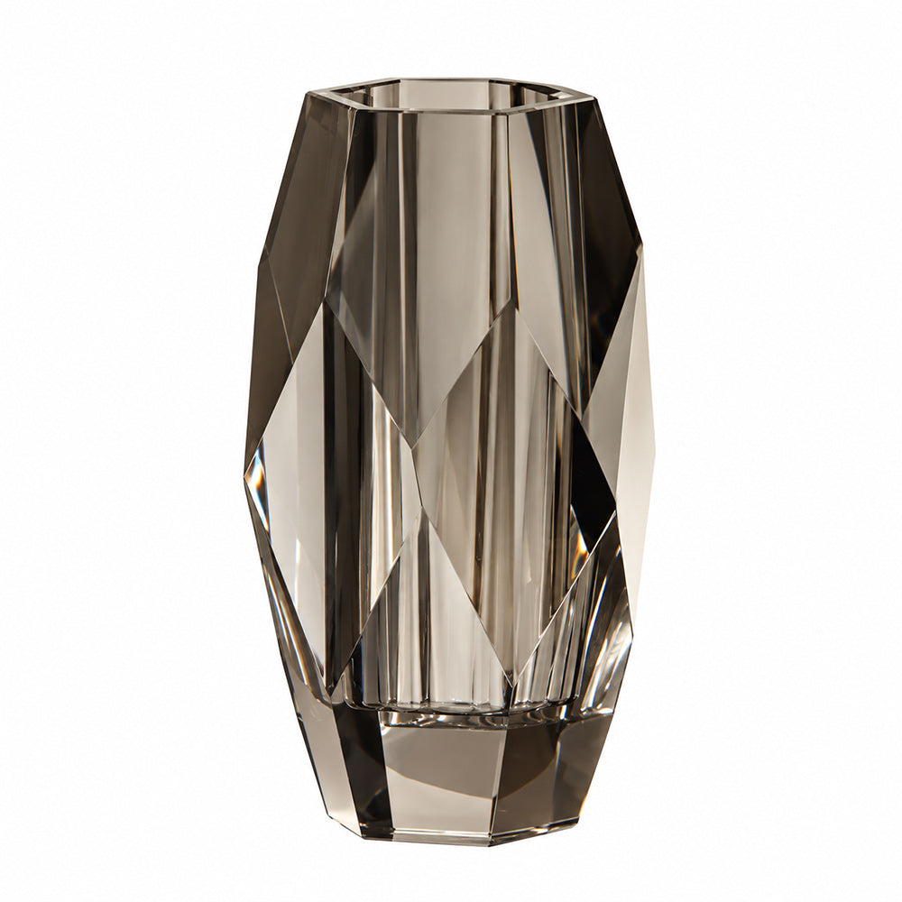 Grandeur Crystal Vase Medium - Smoke
