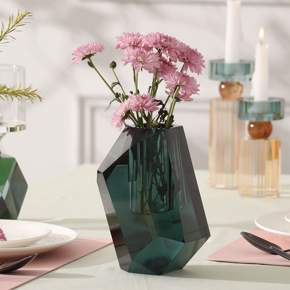 Splendour Crystal Vase - Turquoise