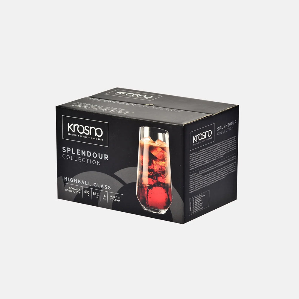 Splendour Highball Glasses 490ml, Set of 6