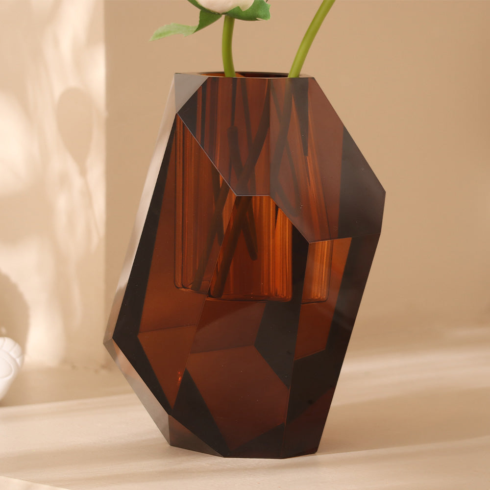 Splendour Crystal Vase - Amber