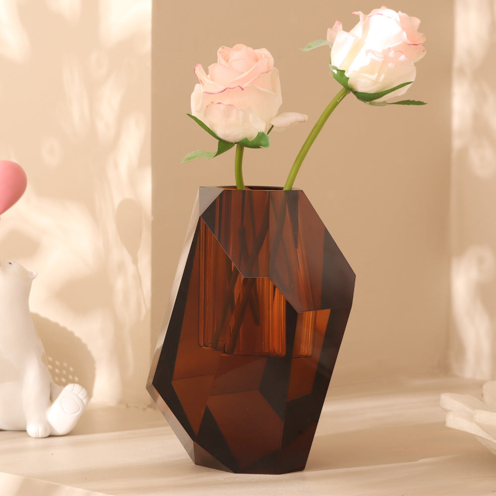 Splendour Crystal Vase - Amber